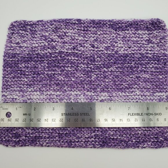 Knit Dish Rags Wash Rags Cotton/Polyester Blend Set of 4 Violet Splash 9.5 x 7 - Picture 3 of 4